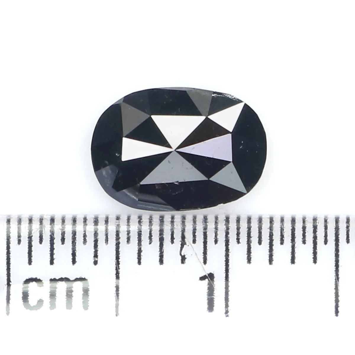 Natural Loose Oval Diamond Black Color 1.27 CT 8.10 MM Oval Shape Rose Cut Diamond KR1845