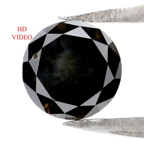 Natural Loose Round Diamond Black Grey Color 0.85 CT 5.70 MM Round Brilliant Cut Diamond KR2085