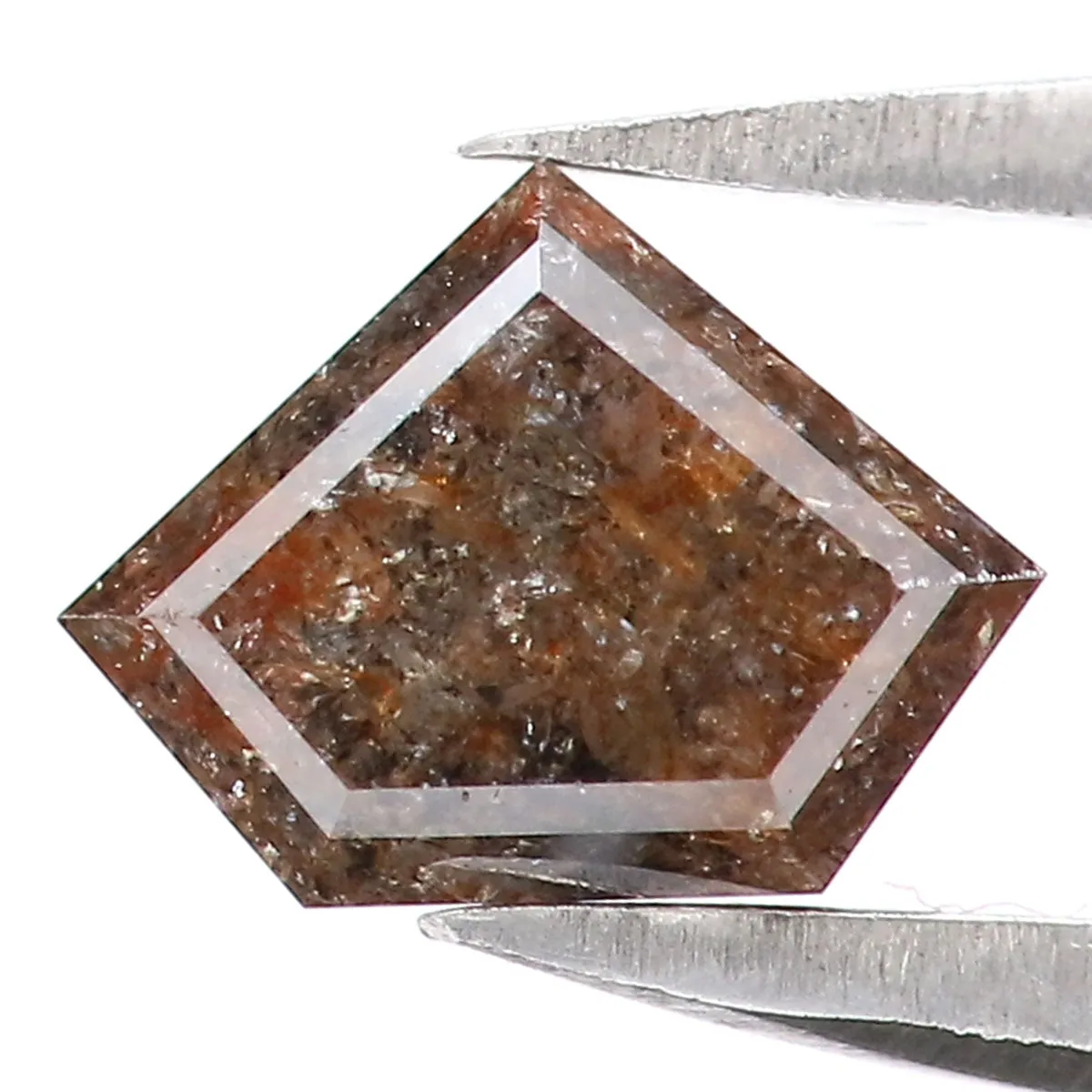 Natural Loose Shield Diamond Brown Black Color 0.83 CT 5.30 MM Shield Shape Rose Cut Diamond L5421