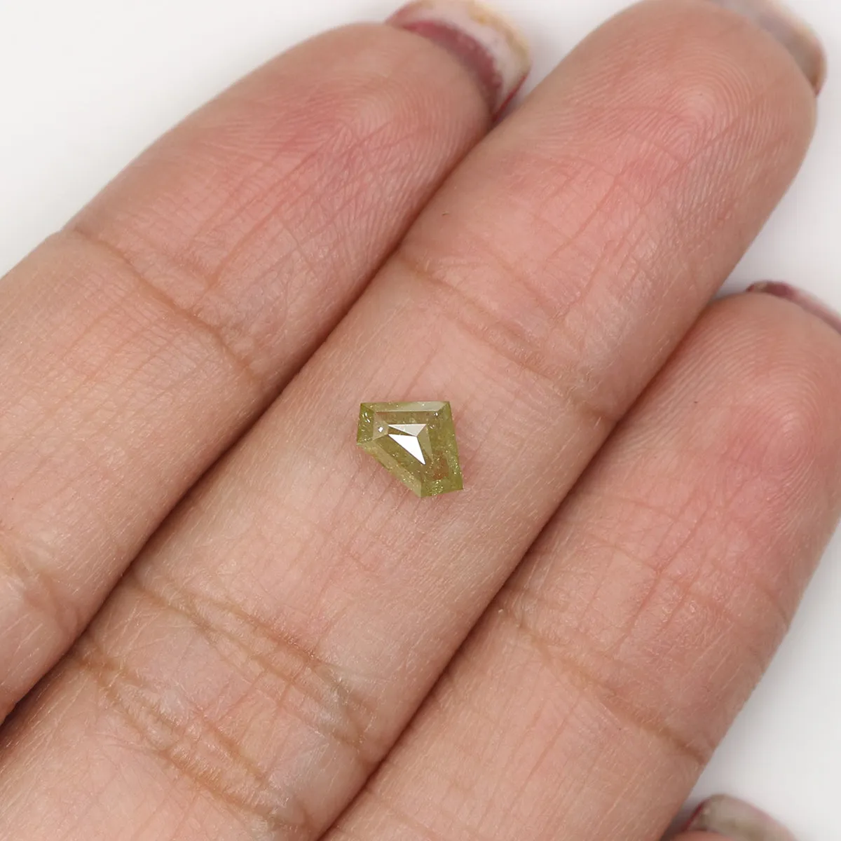 Natural Loose Shield Diamond Yellow Color 0.57 CT 4.50 MM Shield Shape Rose Cut Diamond L1963