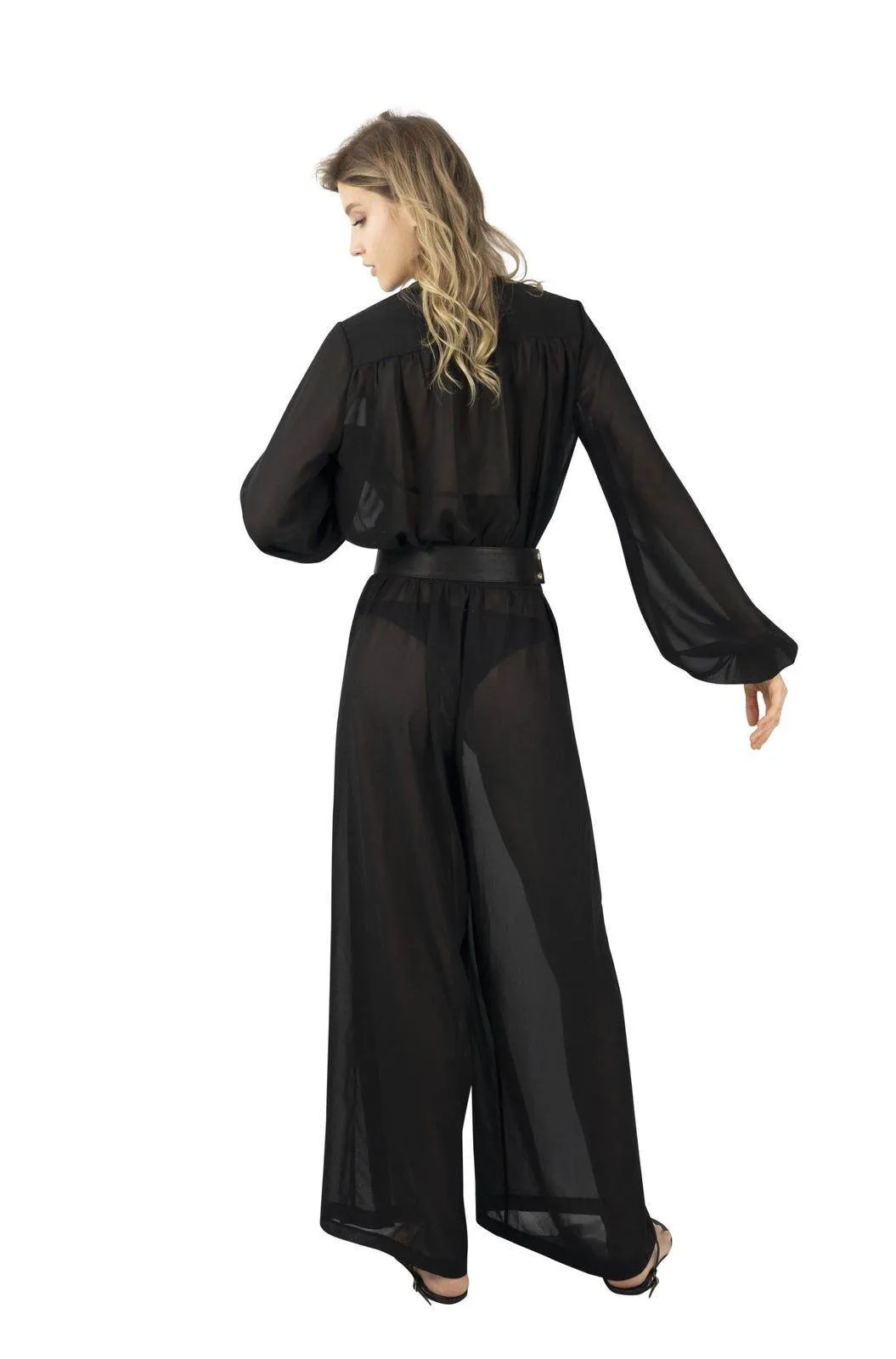 Oasis Black Chiffon Jumpsuit