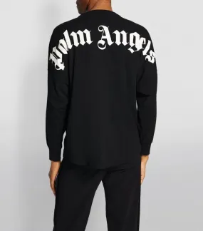 Palm Angels Long Sleeve Black Tee