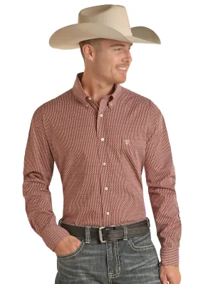 Panhandle Slim Mens Red Slim Fit Long Sleeve Shirt