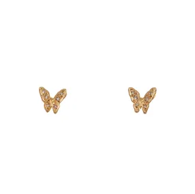 Pave Butterfly Stud Earrings