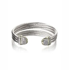 Pave Impression Triple Wire Bracelet by John Medeiros