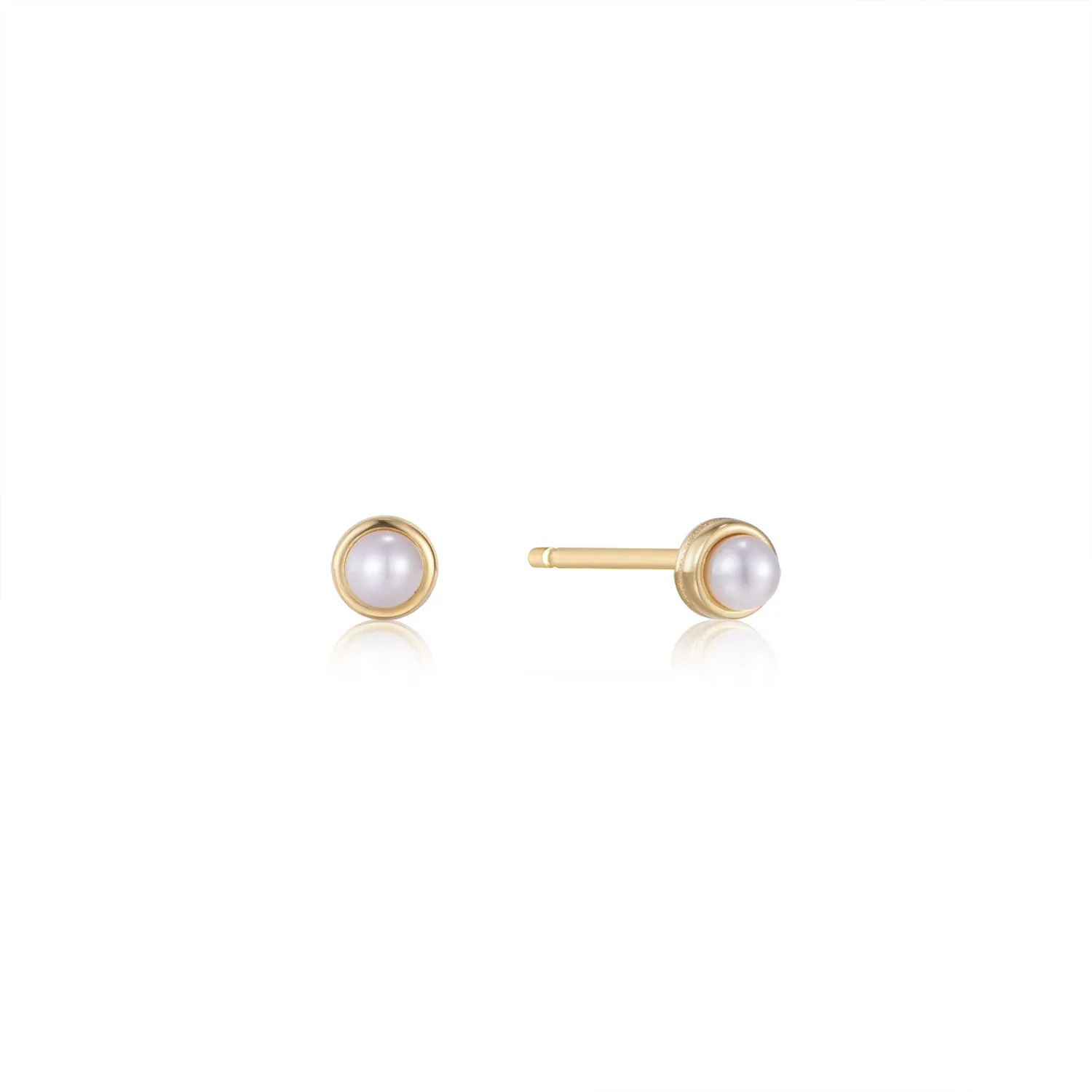 Pearl Cabochon Stud Earrings