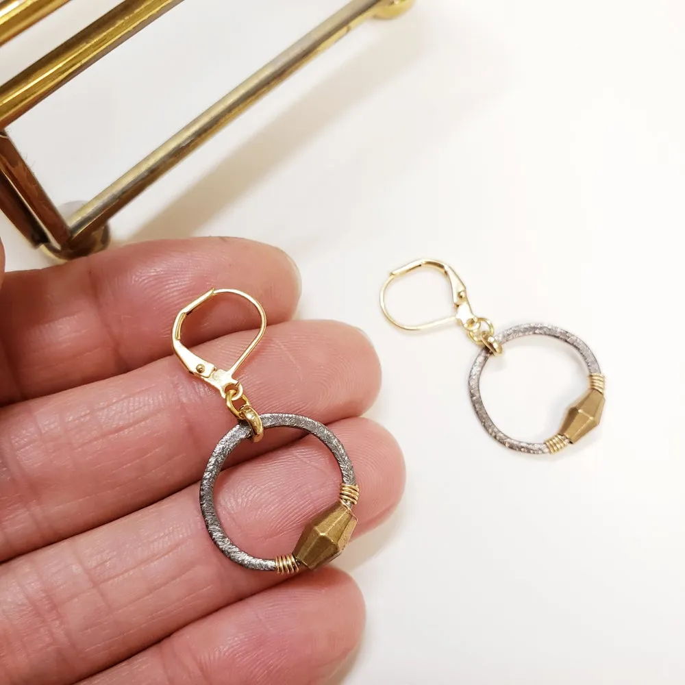 Petit Black Gold Hoop Earrings