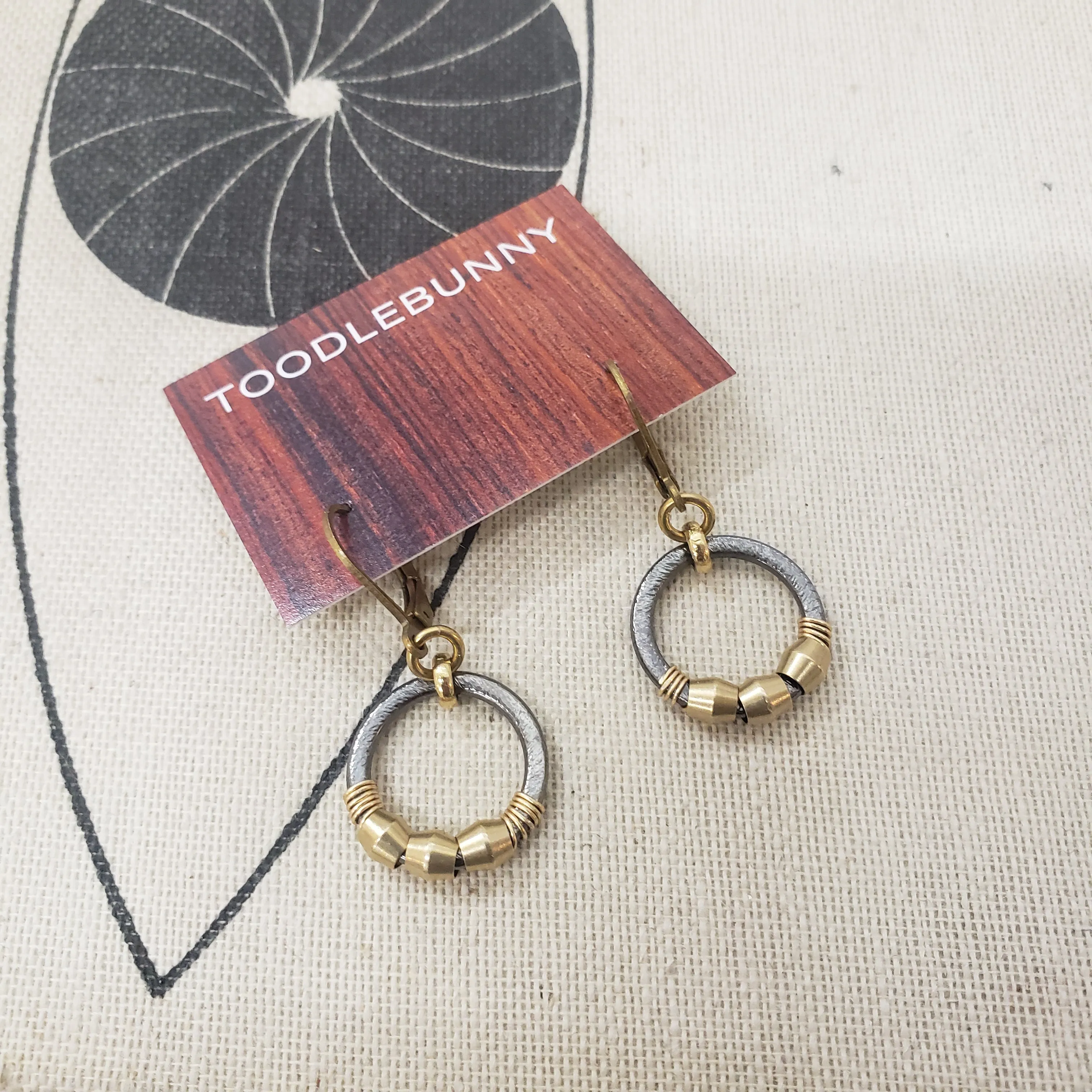 Petit Black Gold Hoop Earrings