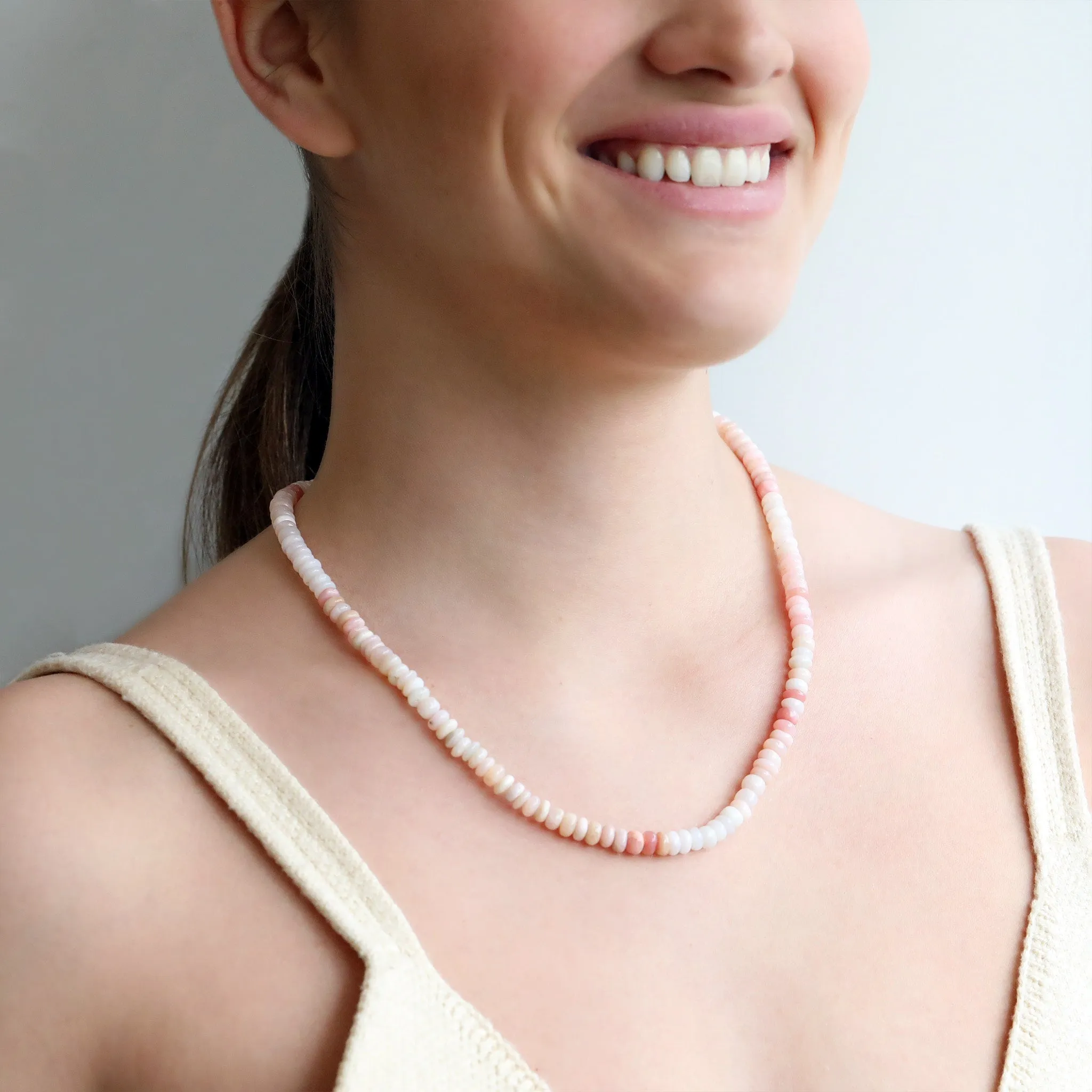 Pink Opal Beaded Necklace