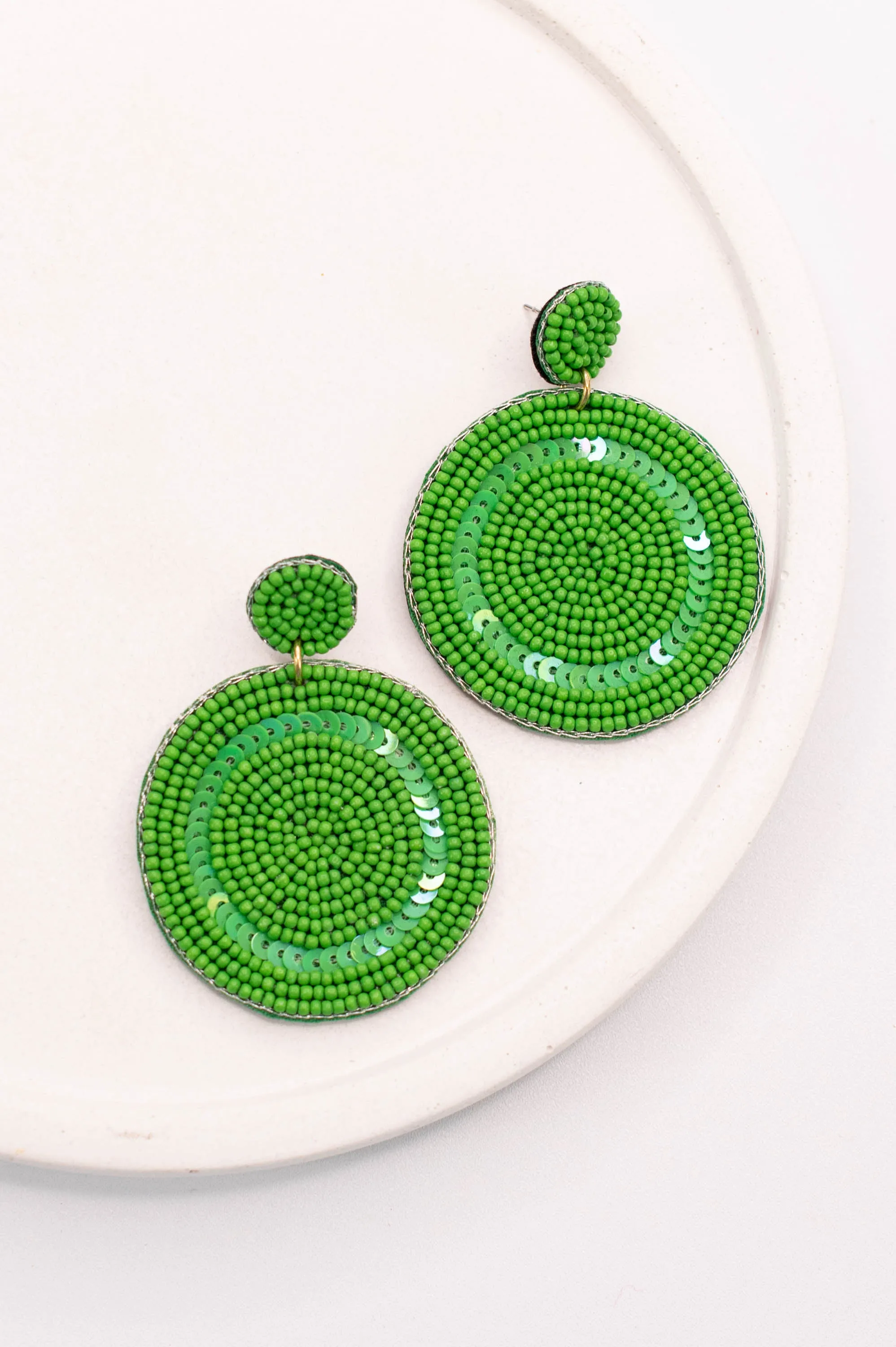 Posh Promise Beaded Earrings, Green