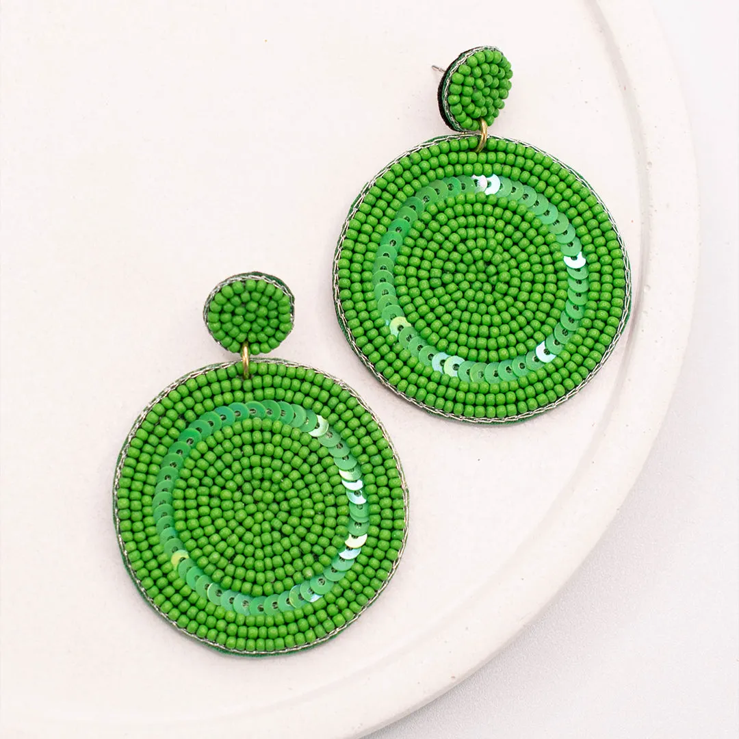 Posh Promise Beaded Earrings, Green