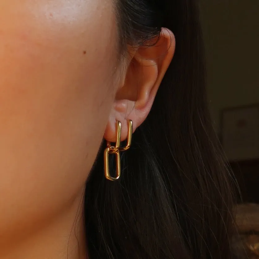 PRE-ORDER Oval Link Hoop Earrings