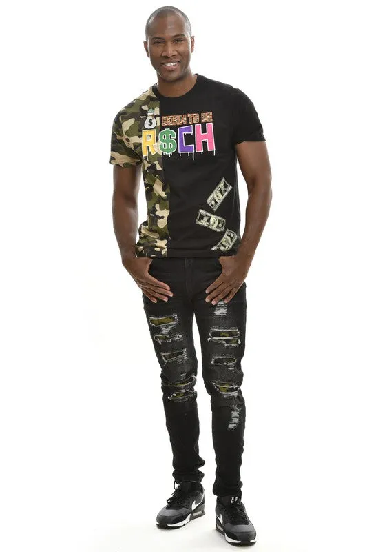 Premium Denim Jeans W/Camo Back Patches