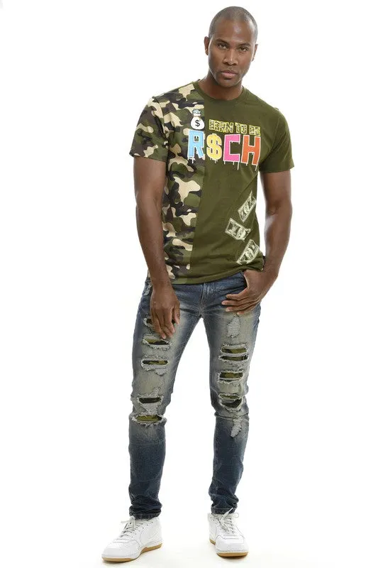 Premium Denim Jeans W/Camo Back Patches