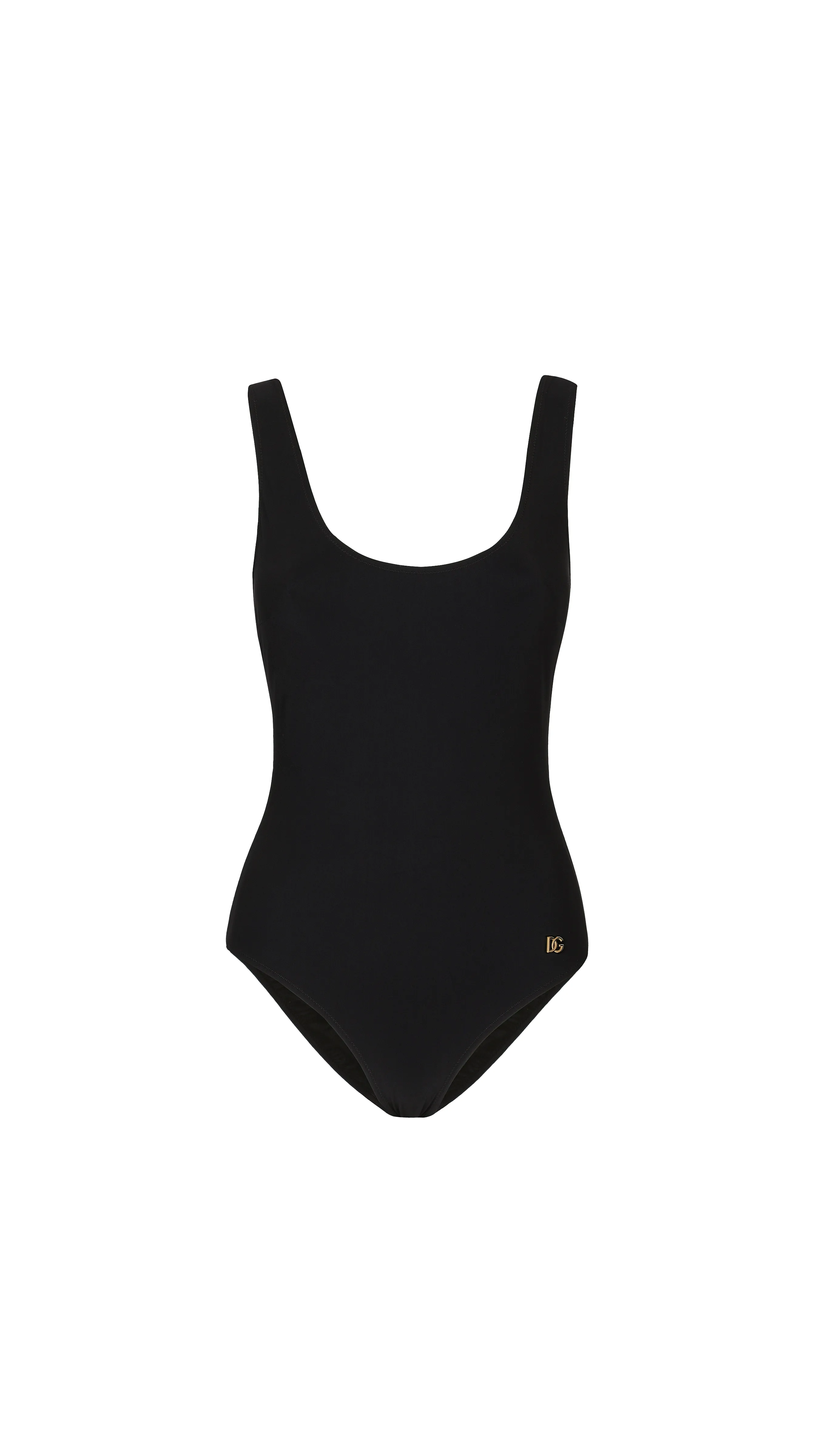 Racer-style One-piece Swimsuit - Black