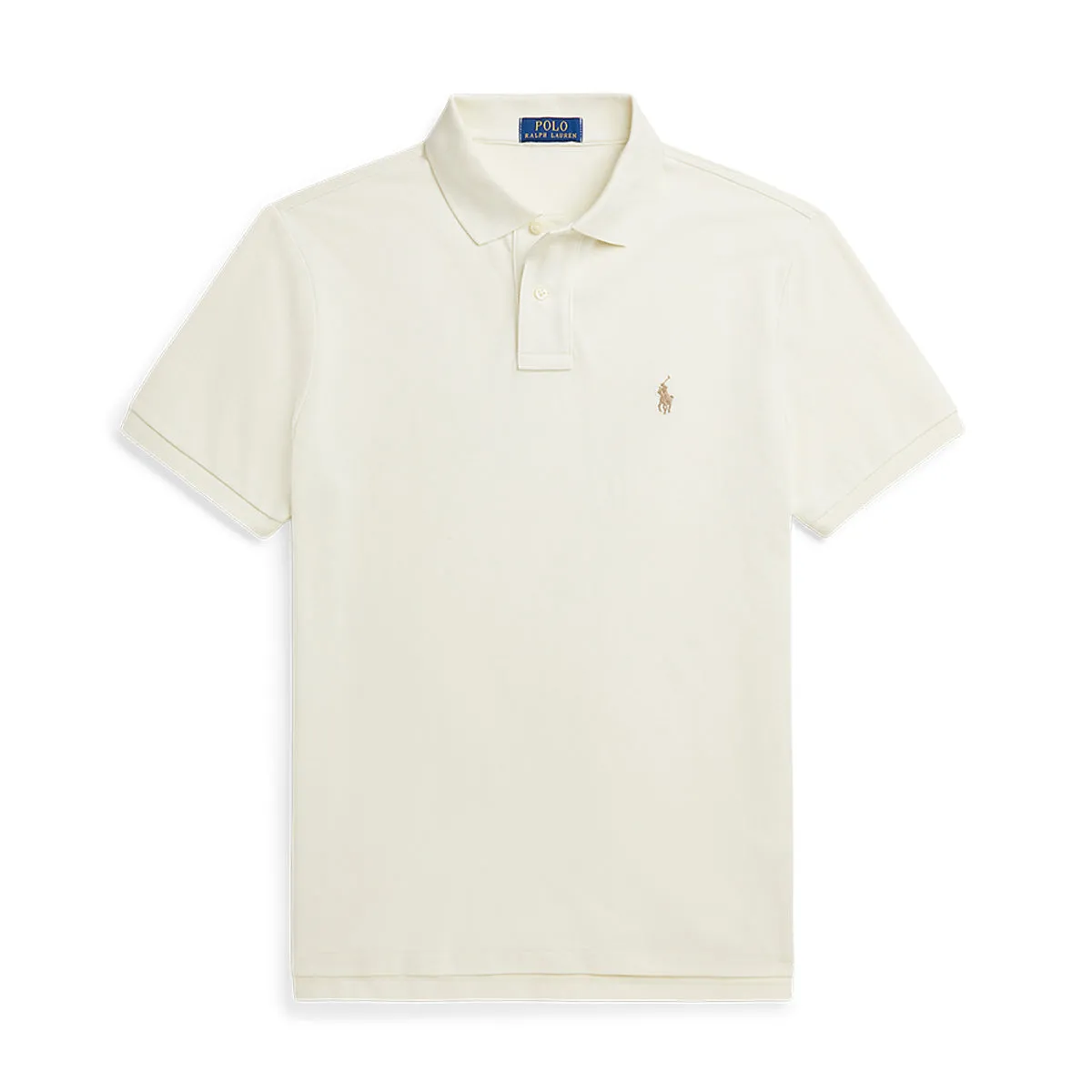 Ralph Lauren - Custom Slim Fit Mesh Polo Shirt in Cream