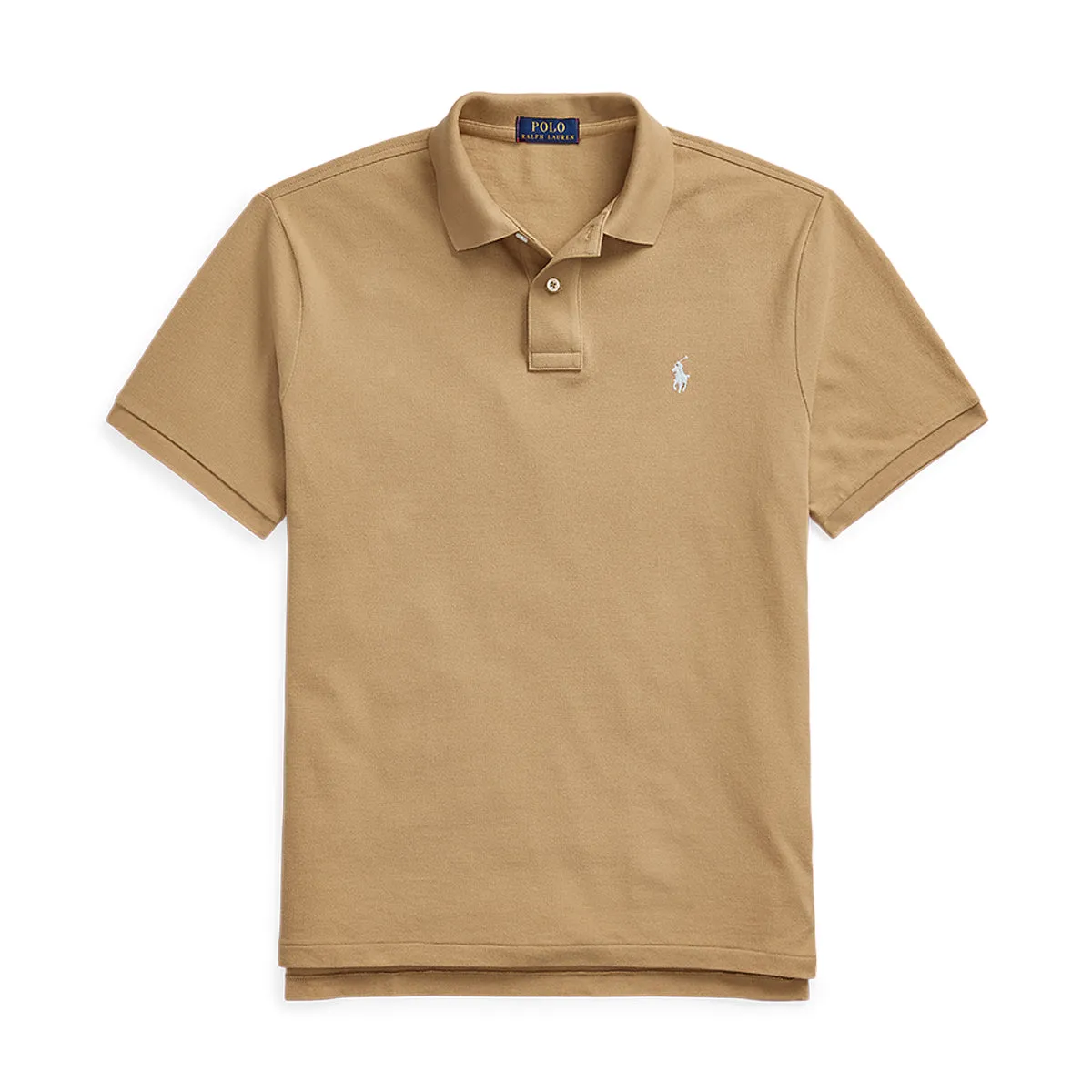 Ralph Lauren - Custom Slim Fit Mesh Polo Shirt in Dark Tan