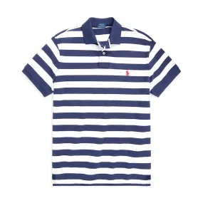 Ralph Lauren - Custom Slim Fit Striped Polo Shirt in White/Navy