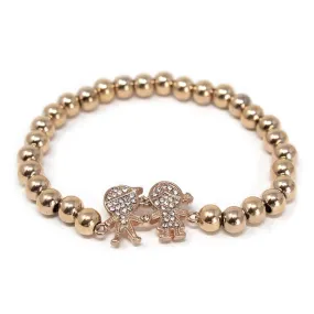 Rose Gold Plated Stainless Steel Stretch Bracelet Boy/Girl