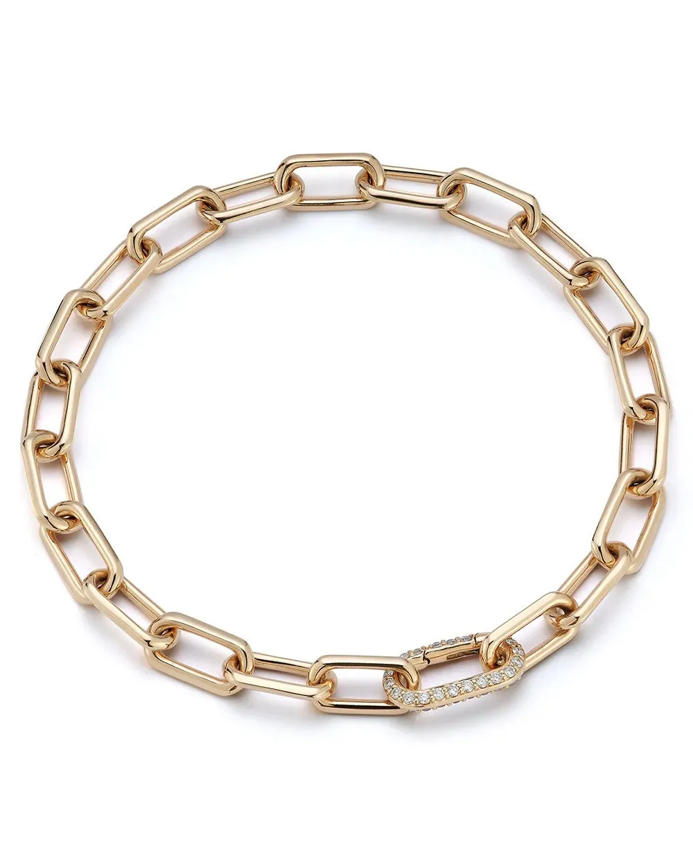 Saxon Chain Link and Elongated Diamond Clasp Bracelet