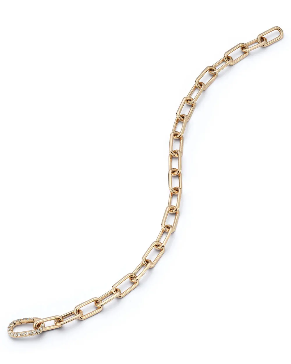 Saxon Chain Link and Elongated Diamond Clasp Bracelet