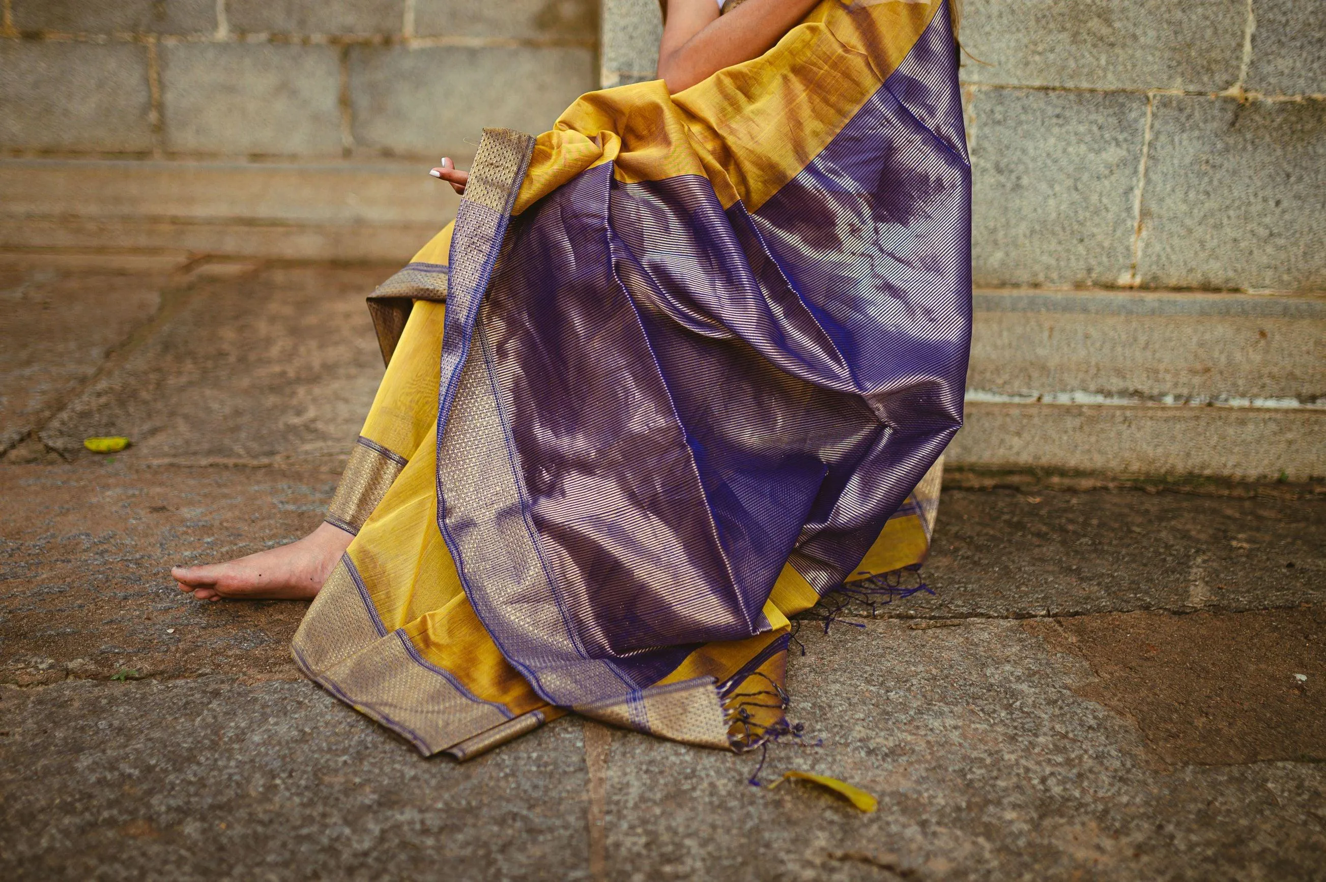 Seher - Mustard Maheshwari Saree