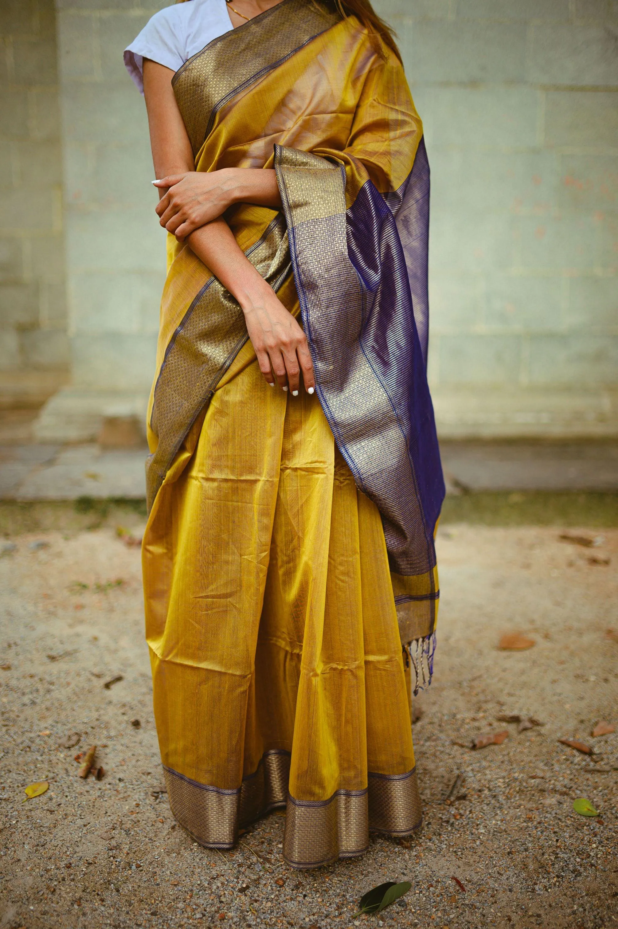 Seher - Mustard Maheshwari Saree