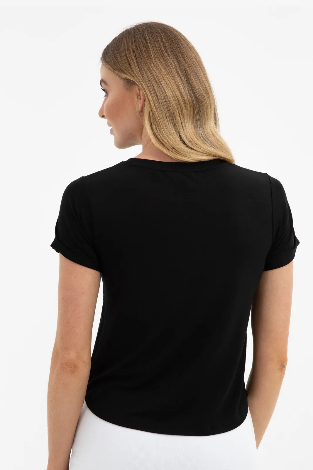 Shorter Bamboo Tee  - Black