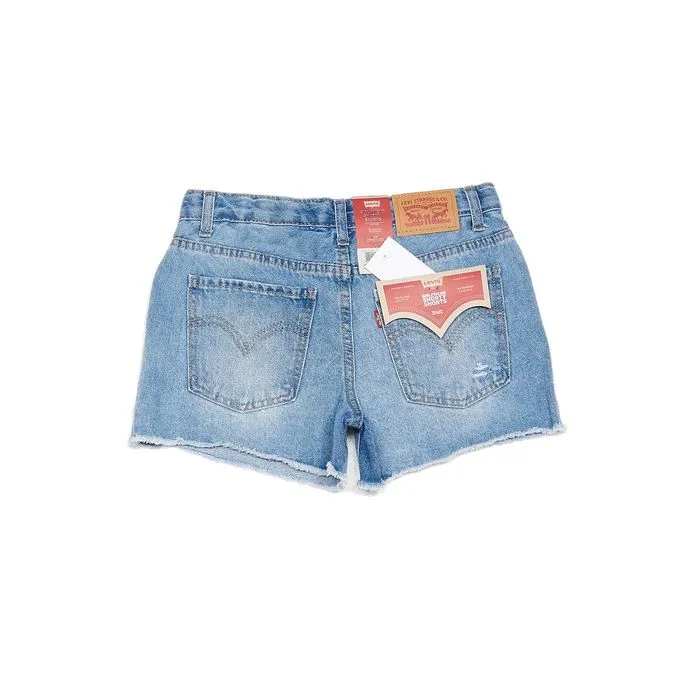 SLIM FIT SHORT DENIM WITH RIPPERS Girl Newportbeach Denim chiaro