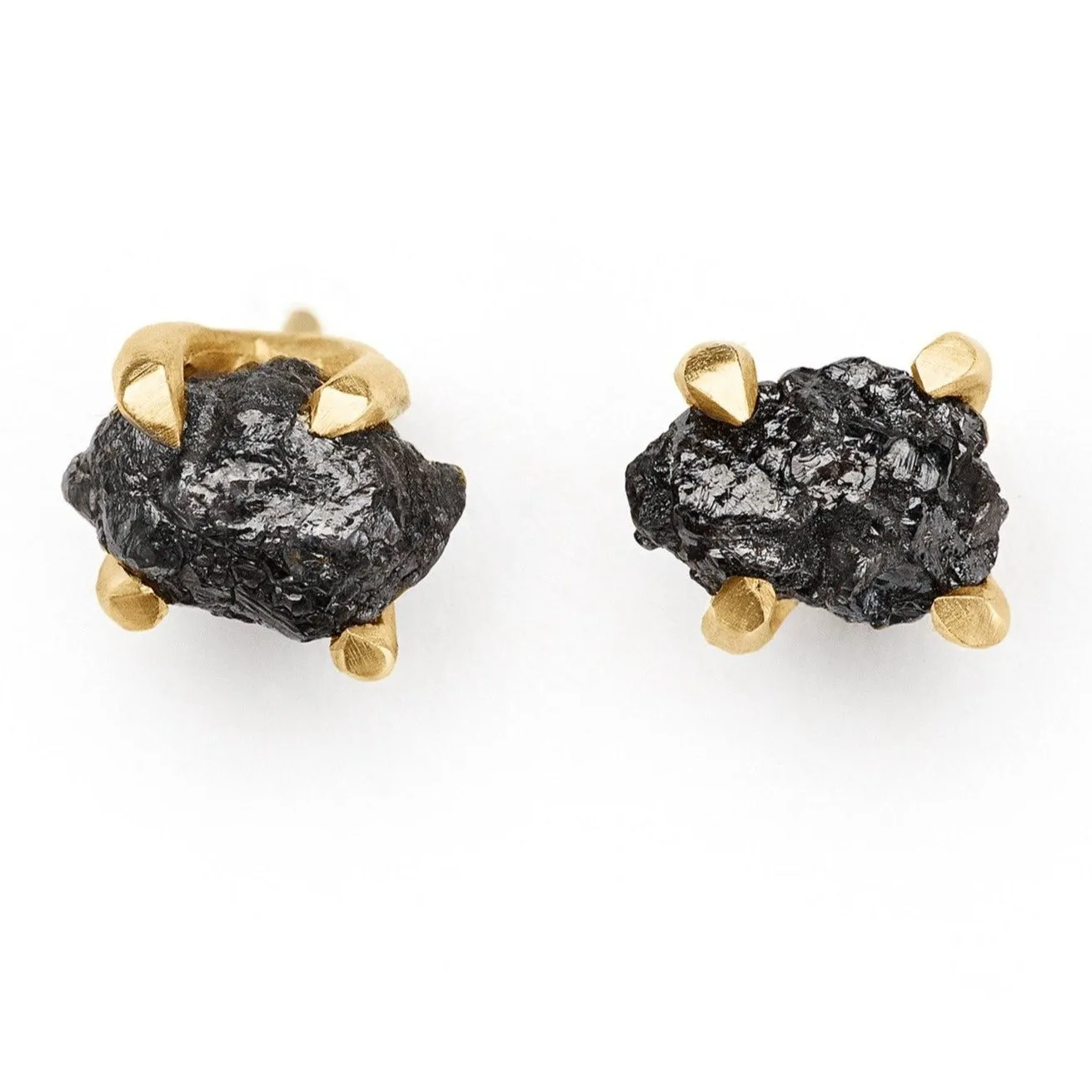 Sloan Rough Black Diamond Studs