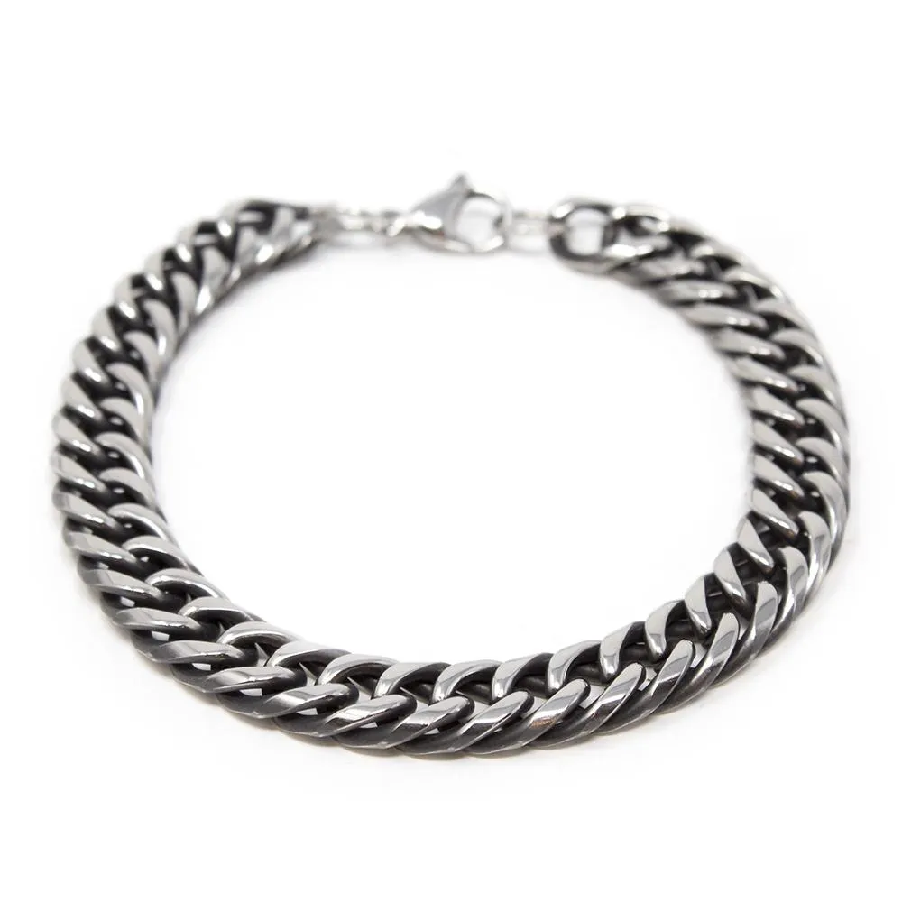 Stainless Steel Figaro Chain Bracelet