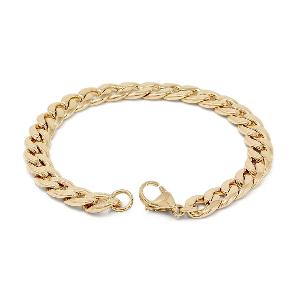 Stainless Steel Gold Plated Link Bracelet