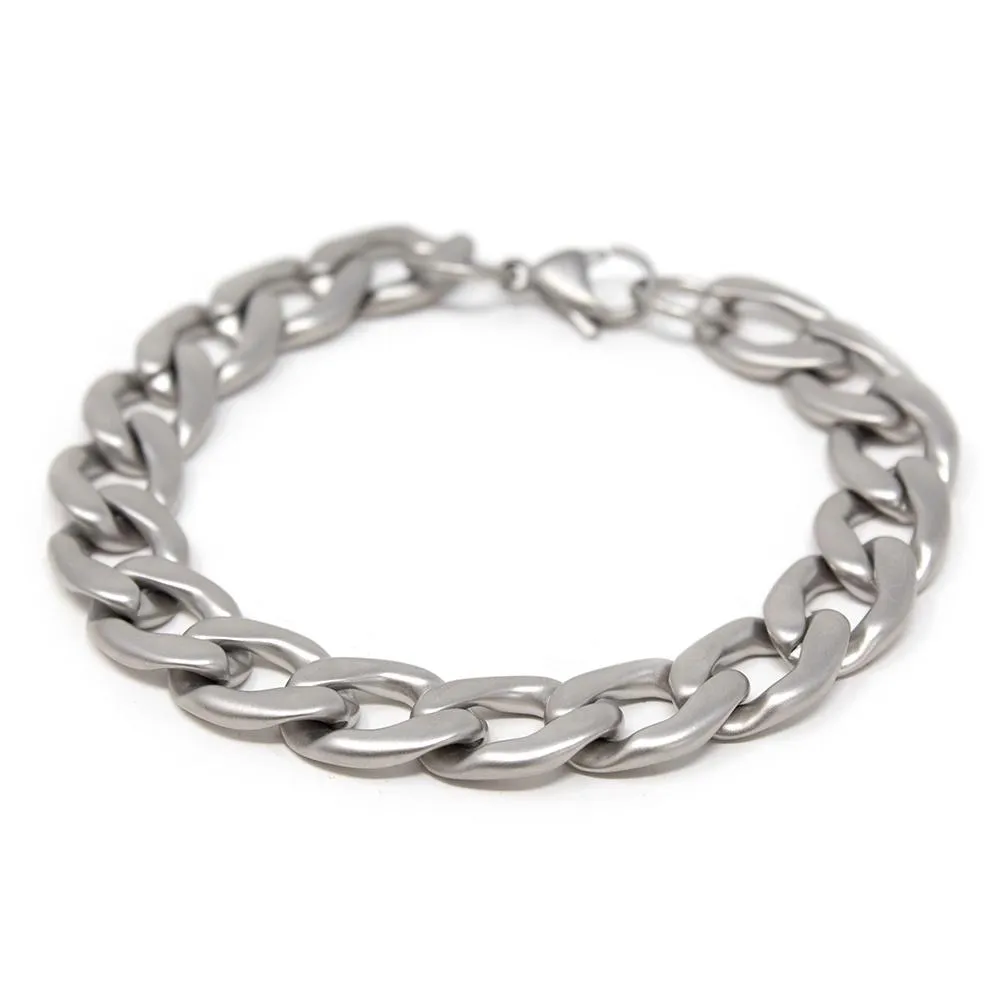 Stainless Steel Matte Curb Chain Bracelet