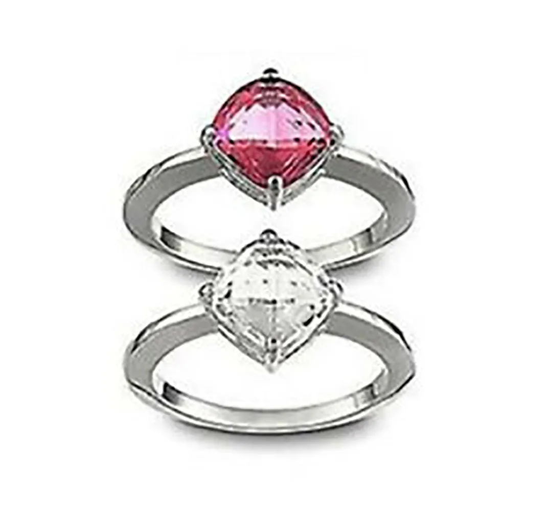 Swarovski LEA Rings Pair of Rings, Indian Pink