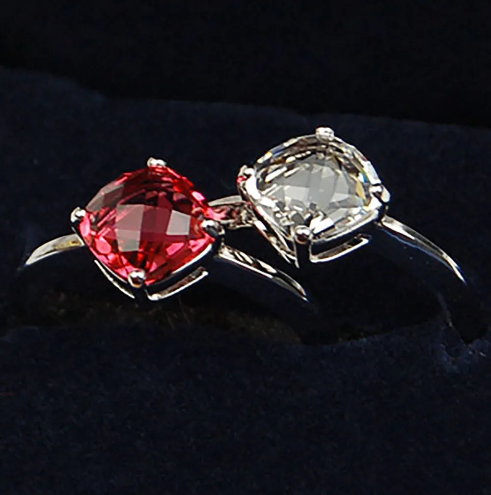 Swarovski LEA Rings Pair of Rings, Indian Pink