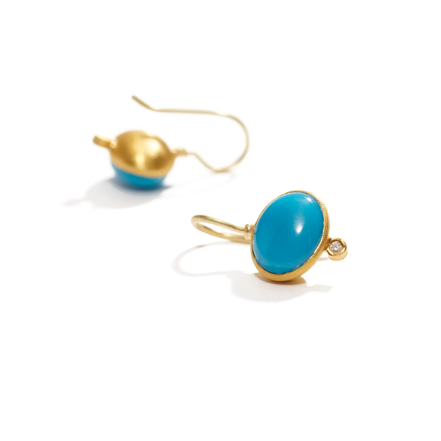 Turquoise and Diamond Earrings