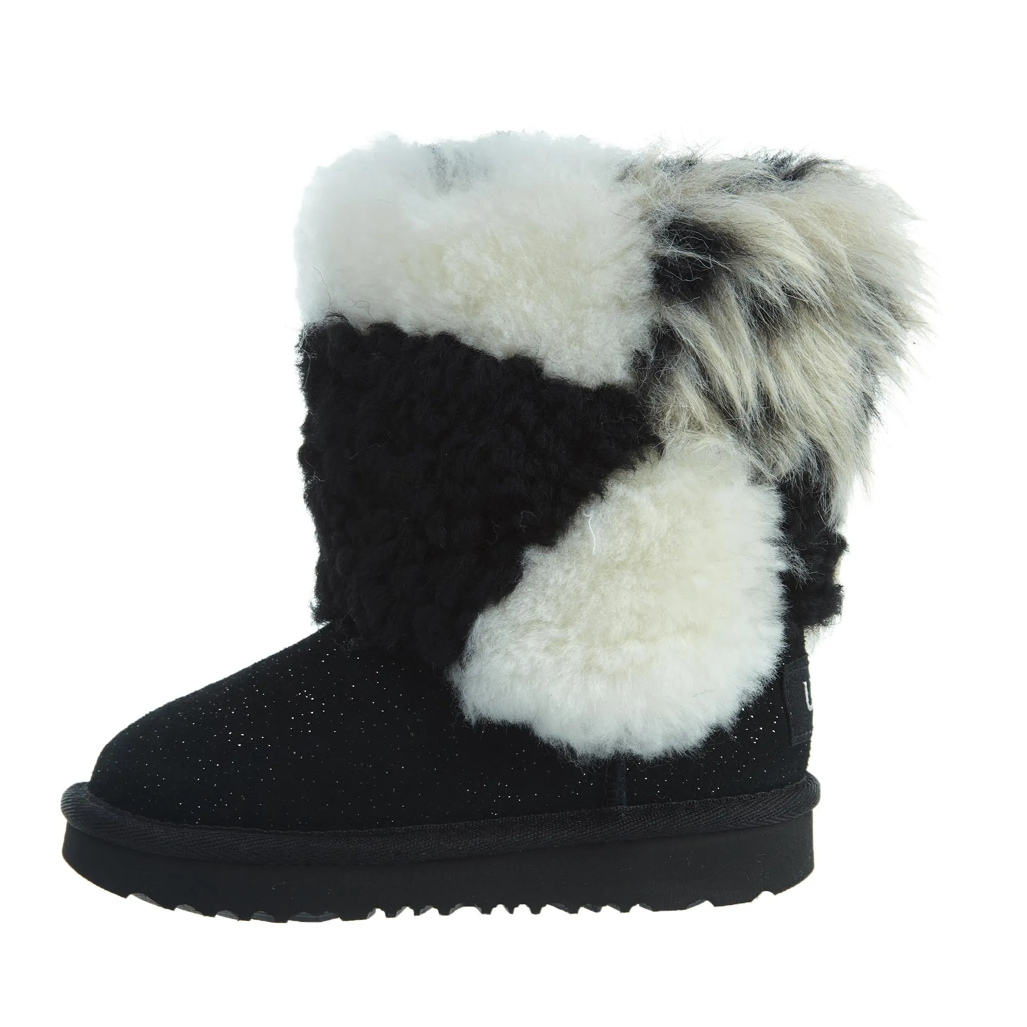 Ugg Classic Short Patchwork Fluff Toddlers Style : 1096929t-Blk