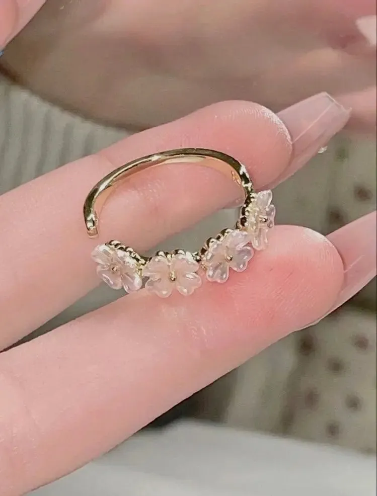 White Botanical Rings