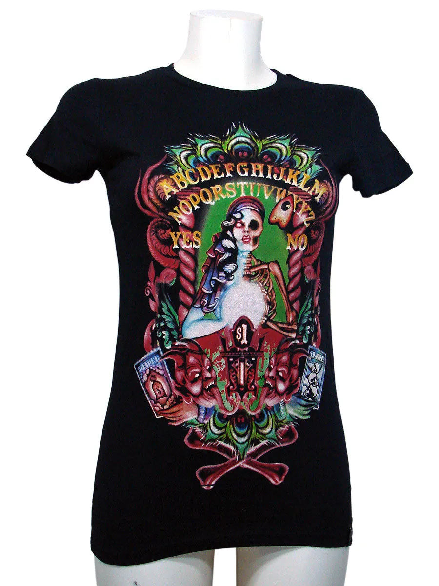 Women's Black T-shirt Fortune Teller