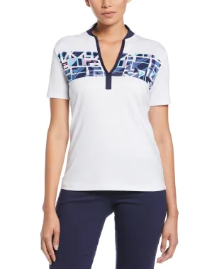 Womens Swing Tech Engineered Print Golf Polo